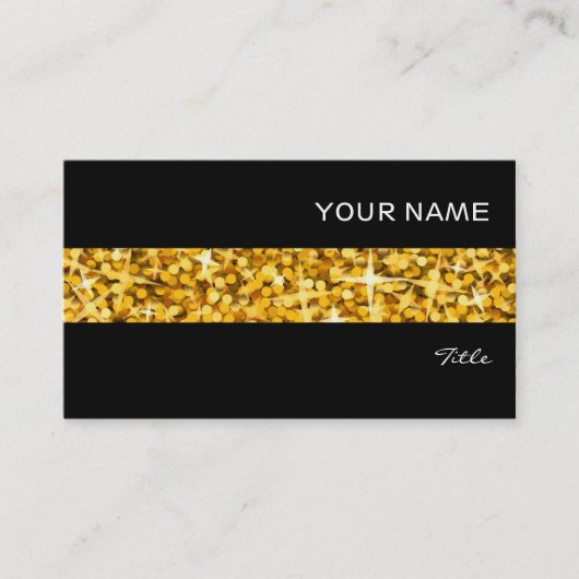 Glitz "Gold" Strip Visitenkarte schwarz (Vorderseite)