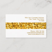 Glitz "Gold" Strip Visitenkarte weiß (Rückseite)