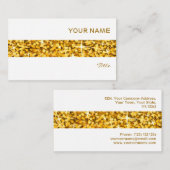 Glitz "Gold" Strip Visitenkarte weiß (Vorne/Hinten)
