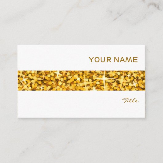 Glitz "Gold" Strip Visitenkarte weiß (Vorderseite)