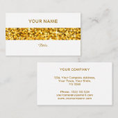 Glitz "Gold" Strip Visitenkarte weiß Rückseite (Vorne/Hinten)