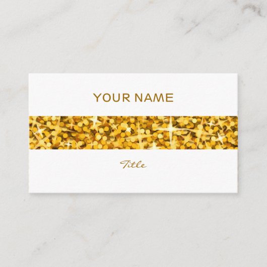 Glitz "Gold" Strip Visitenkarte weiß Rückseite (Vorderseite)