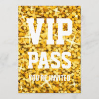 Glitz-"Gold" "VIP-DURCHLAUF" Einladung