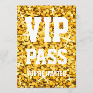 Glitz-"Gold" "VIP-DURCHLAUF" Einladung