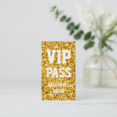 Glitz "Gold" "VIP PASS" Visitenkarte (Stehend Vorderseite)