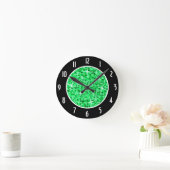 Glitz Green Black 'Numbers' Uhr rund (Zuhause)