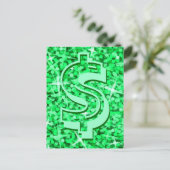 Glitz Green Dollar Postkarte (Stehend Vorderseite)