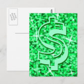 Glitz Green Dollar Postkarte (Vorne/Hinten)