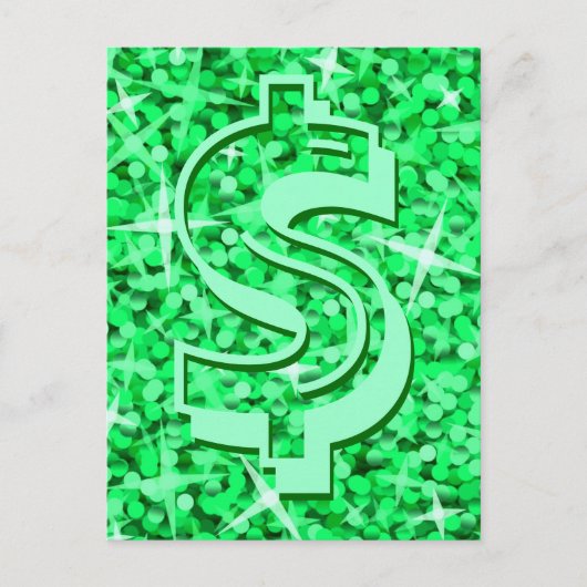 Glitz Green Dollar Postkarte (Vorderseite)