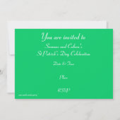 Glitz Green 'Party!' Einladung St Patrick's Day (Rückseite)