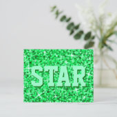 Glitz Green 'STAR' Postkarte (Stehend Vorderseite)