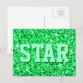 Glitz Green 'STAR' Postkarte (Vorne/Hinten)