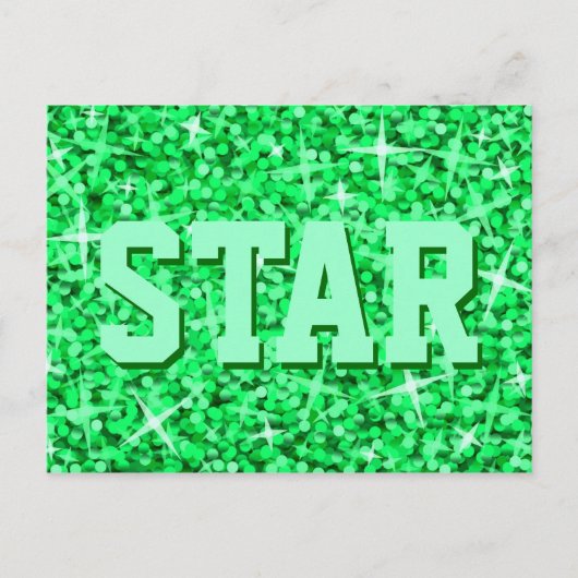 Glitz Green 'STAR' Postkarte (Vorderseite)