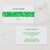 Glitz Green Stripe Visitenkarte weiß hinten (Vorne/Hinten)