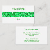 Glitz Green Stripe Visitenkarte weiß hinten (Vorne/Hinten)