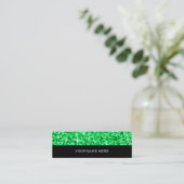 Glitz Green Visitenkarten schwarz Mini Visitenkarte (Stehend Vorderseite)