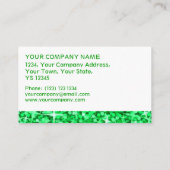 Glitz Green White Strip Visitenkartenvorlage Visitenkarte (Rückseite)