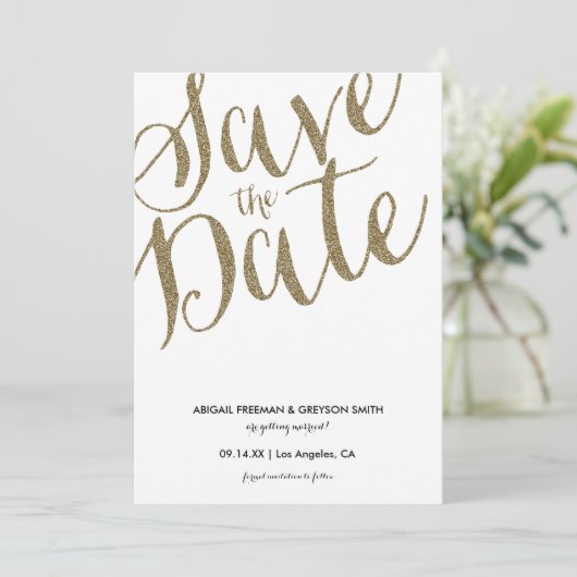 Glitz Imitats Glitzer Ankündigung Datum freihalten (Stehend Vorderseite)