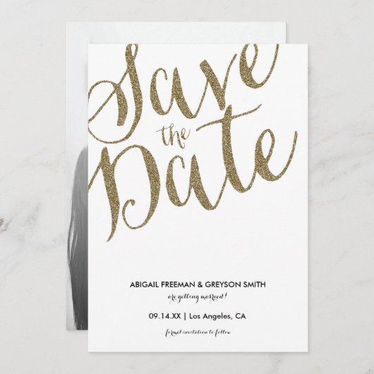 Glitz Imitats Glitzer Ankündigung Datum freihalten (Vorne/Hinten)