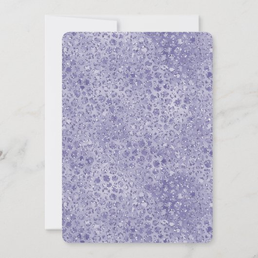 Glitz Leopard, Lila Glitzer Einladung (Rückseite)