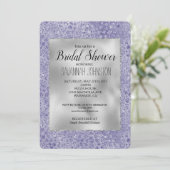 Glitz Leopard, Lila Glitzer Einladung (Stehend Vorderseite)