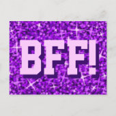 Glitz Lila "BESTE FREUNDIN"! Postkarte (Vorderseite)
