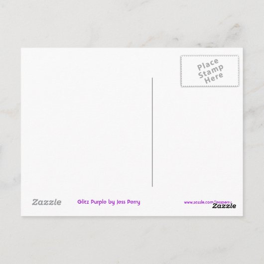 Glitz Lila Dollar Postkarte (Rückseite)