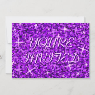 Glitz Lila lila Text 'You re Invited' Einladung