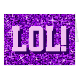Glitz Lila 'LOL' 'Dein Text'-Karte