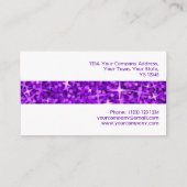 Glitz Lila Strip Visitenkarte weiß (Rückseite)