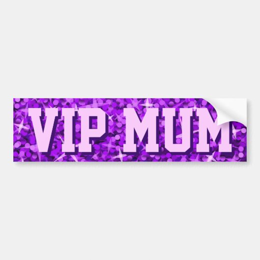 Glitz lila "VIP-MAMA" Autoaufkleber (Vorne)