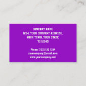 Glitz Lila "VIP PASS"-Visitenkarte Visitenkarte (Rückseite)