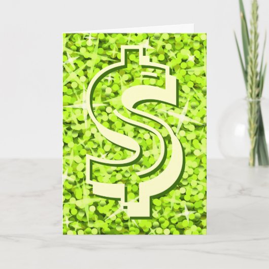 Glitz Limon dollar "$" "Your Text" Grüße karte (Vorderseite)