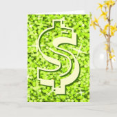 Glitz Limon dollar "$" "Your Text" Grüße karte (Gelbe Blume)