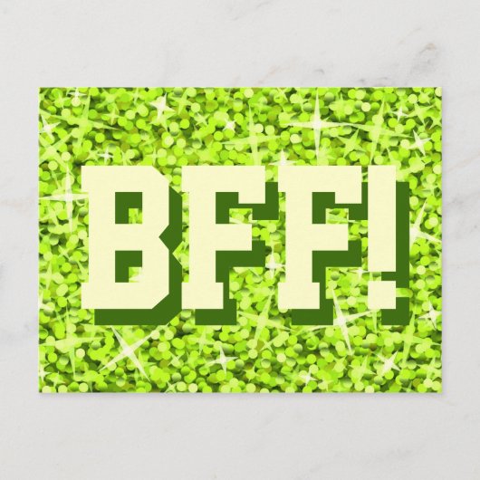 Glitz Limone "BESTE FREUNDIN" Postkarte (Vorderseite)