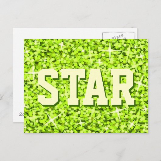 Glitz Limone Postkarte "STAR" (Vorne/Hinten)
