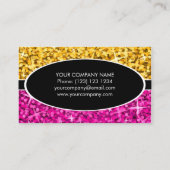 Glitz-Mischungs-"Gold" rosa schwarze ovale Visitenkarte (Rückseite)