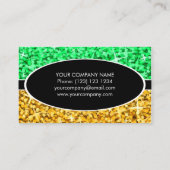 Glitz-Mischungs-Grün-"Gold" schwarze ovale Visitenkarte (Rückseite)