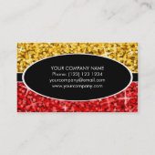 Glitz Mix "Gold" Red Black Oval Visitenkarte (Rückseite)