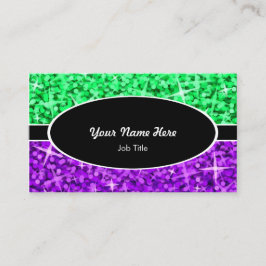 Glitz Mix Green Lila schwarz-ovale Visitenkarte