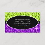 Glitz Mix Limone Lila schwarz-ovale Visitenkarte (Rückseite)