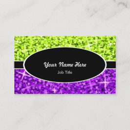 Glitz Mix Limone Lila schwarz-ovale Visitenkarte