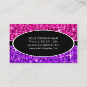 Glitz Mix Pink Lila schwarz-ovale Visitenkarte (Rückseite)