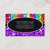 Glitz Mix Rainbow Lila schwarz ovale Visitenkarte (Rückseite)