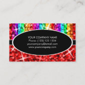 Glitz Mix Rainbow Red Black Oval Visitenkarte (Rückseite)