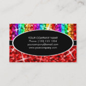 Glitz Mix Rainbow Red Black Oval Visitenkarte (Rückseite)