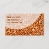 Glitz Orange Curve Visitenkartenvorlage Visitenkarte (Rückseite)