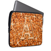 Glitz Orange "monogram" Notebookhülle 13 Zoll Laptopschutzhülle (Vorne Rechts)