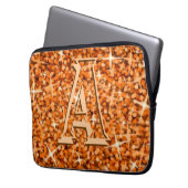 Glitz Orange "monogram" Notebookhülle 13 Zoll Laptopschutzhülle (Vorderseite Links)