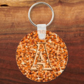 Glitz Orange 'monogram' Schlüsselanhänger (Vorderseite)